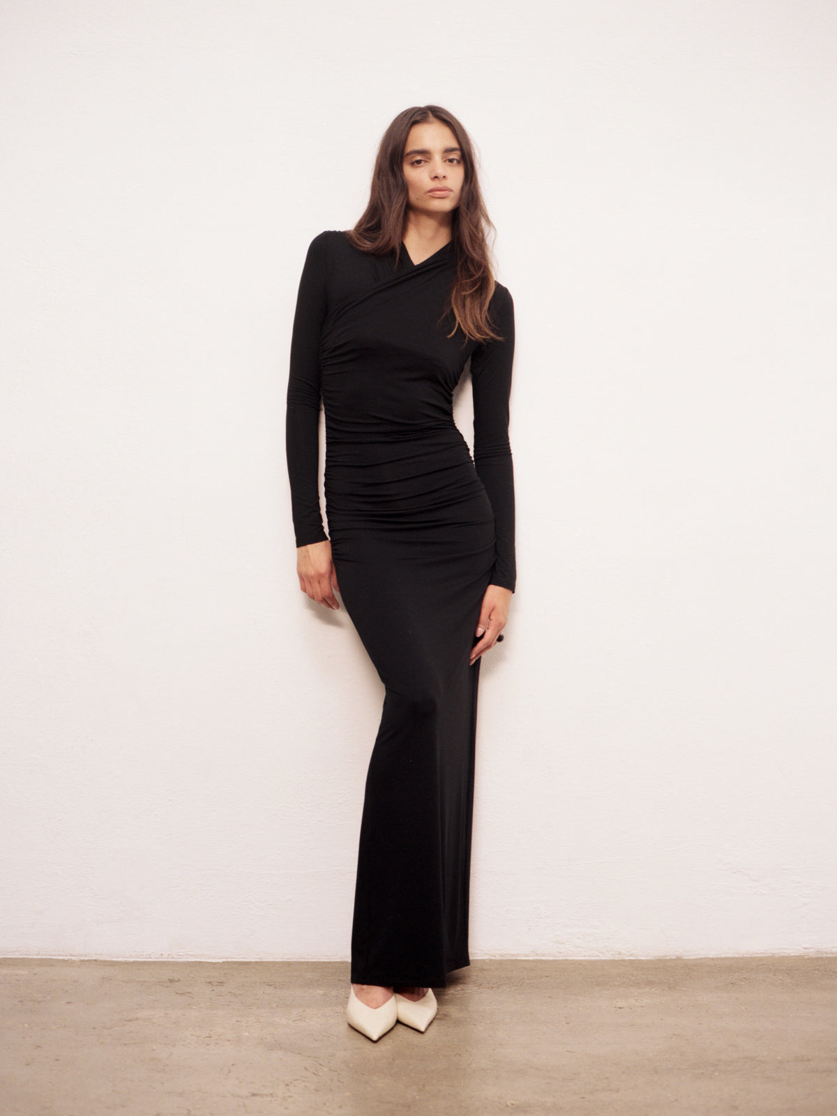 DRAPED MAXI DRESS